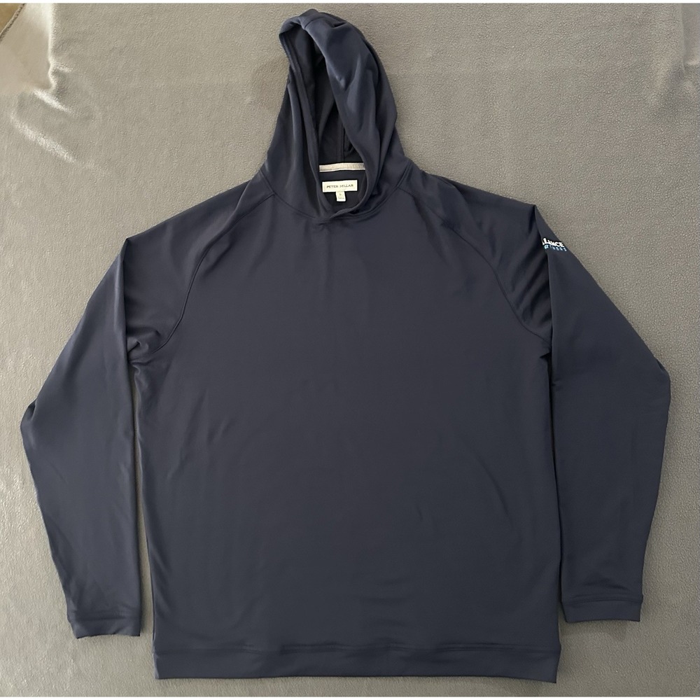Peter Millar Pine Performance Tour Logo Golf Hoodie Mens Large MINT CONDITION